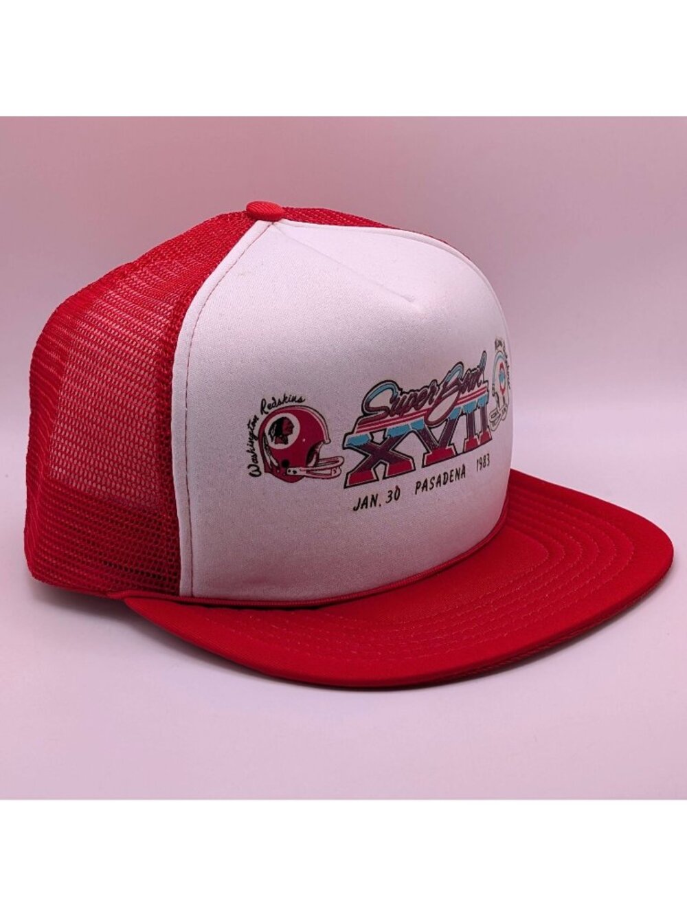 Super Bowl XVII 1983 Washington Redskins Vs. Miami Dolphins Mesh Vintage Hat Cap